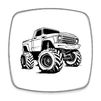 Monster Truck Monster Truck Lover Fan - Square fridge magnet - white - Front