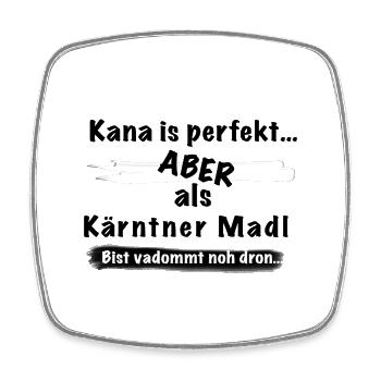 Kärntner Madl - Viereckiger Kühlschrankmagnet - Weiß - Vorne