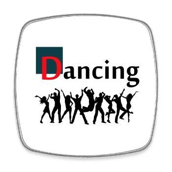 Danse Musique de danse - Magnet carré - blanc - Devant