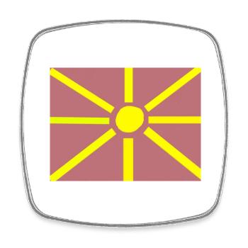 Mazedonien Design - Viereckiger Kühlschrankmagnet - Weiß - Vorne