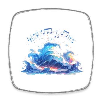 Soundwaves Wellen Musik Noten - Viereckiger Kühlschrankmagnet - Weiß - Vorne