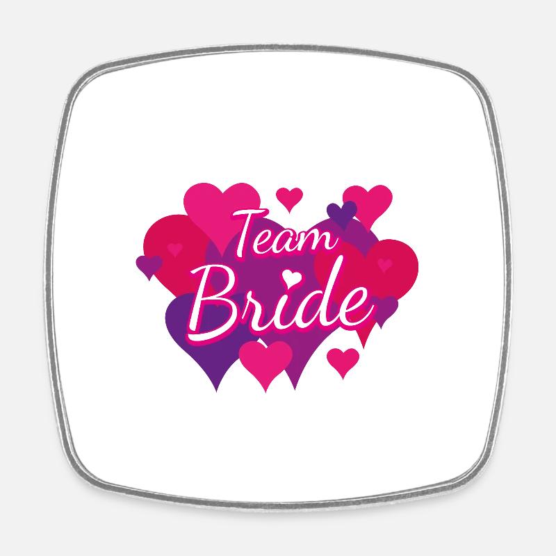 Team Bride Hearts - Square fridge magnet - white