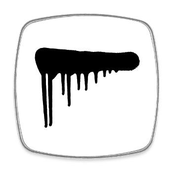 Drops and spray paint | Urban Art | Graffiti - Square fridge magnet - white - Front