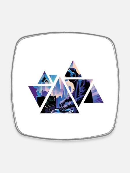 dj - Viereckiger Kühlschrankmagnet - Weiß