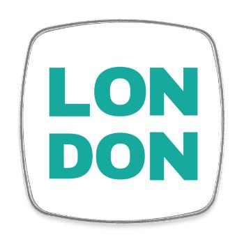 London town - Square fridge magnet - white - Front