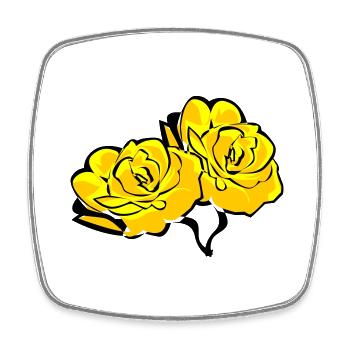 Roses - Square fridge magnet - white - Front