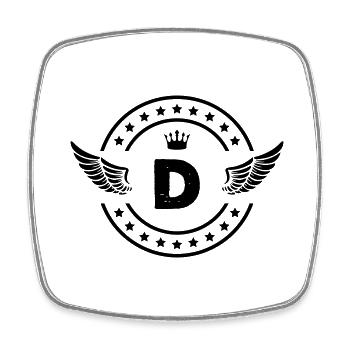 wappen d - Viereckiger Kühlschrankmagnet - Weiß - Vorne