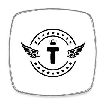 wappen t - Viereckiger Kühlschrankmagnet - Weiß - Vorne