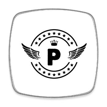 Coat of arms P - Square fridge magnet - white - Front