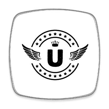 wappen u - Viereckiger Kühlschrankmagnet - Weiß - Vorne