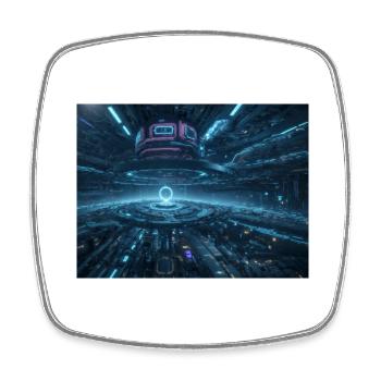 Synthèse de l’avenir de la technologie - Magnet carré - blanc - Devant