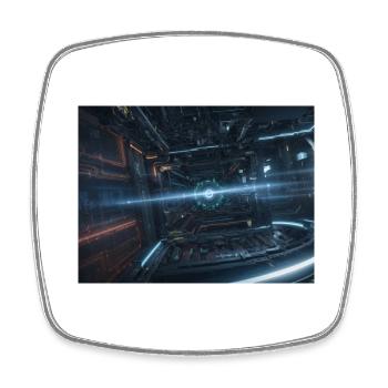 Synthèse de l’avenir de la technologie - Magnet carré - blanc - Devant