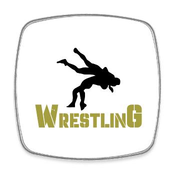 Wrestling - Square fridge magnet - white - Front