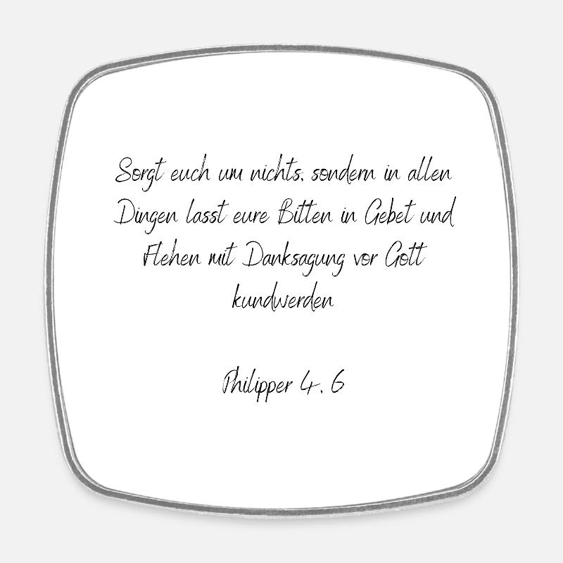 Bibelvers - Philipper 4:6 - Viereckiger Kühlschrankmagnet - Weiß
