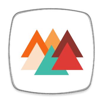 Retro triangle - Square fridge magnet - white - Front