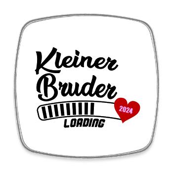 kleiner bruder loading 2024 - Viereckiger Kühlschrankmagnet - Weiß - Vorne