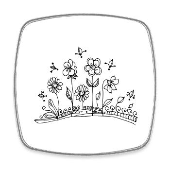 Fleur - Magnet carré - blanc - Devant