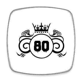 wappen 80 - Viereckiger Kühlschrankmagnet - Weiß - Vorne