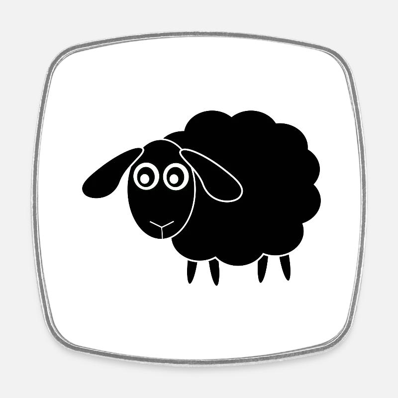 black sheep - Square fridge magnet - white