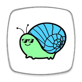 Escargot Cool - Magnet carré - blanc - Devant
