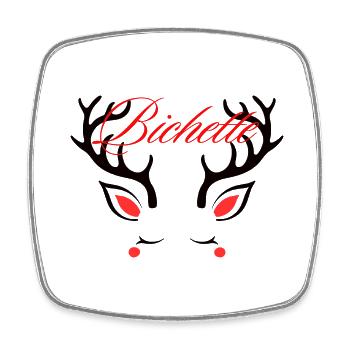 Bichette idée cadeau - Magnet carré - blanc - Devant