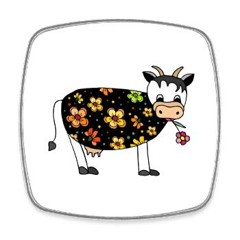 Cow - Square fridge magnet - white - Front