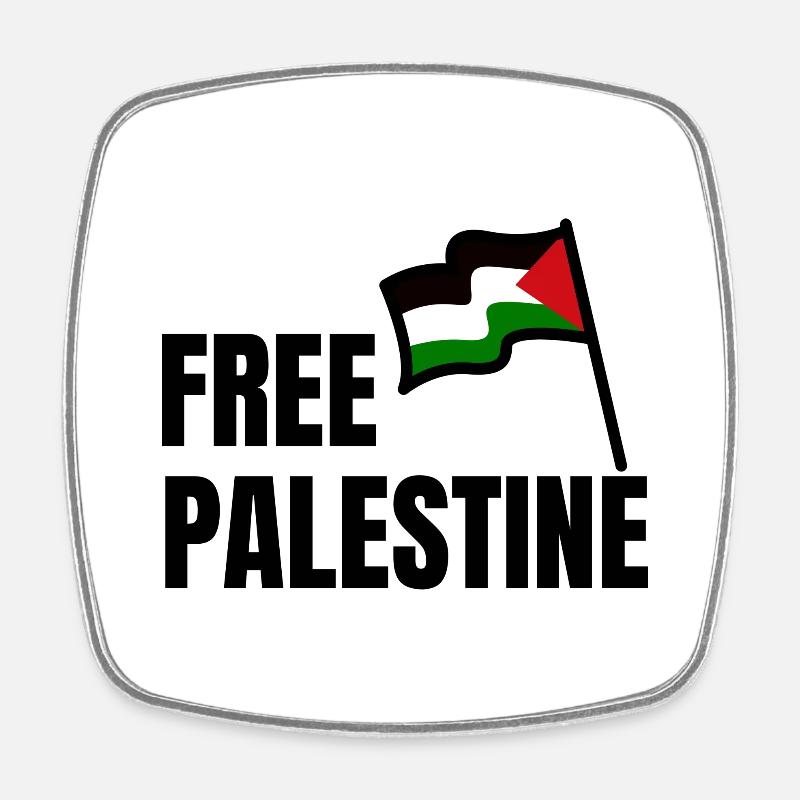 Free palestine - Square fridge magnet - white