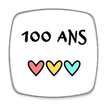 100. 100 YEARS. 100th ANNIVERSARY. 100 BIRTHDAY - Square fridge magnet - white - Front