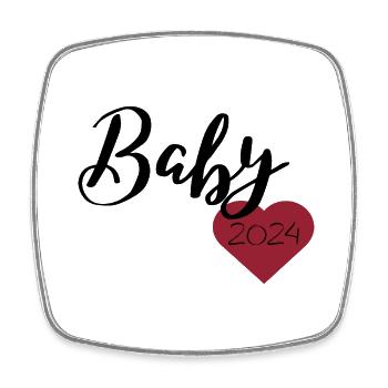 Bébé 2024 - Magnet carré - blanc - Devant