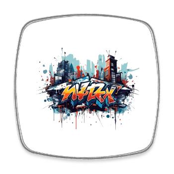 Street Art Revolution Cool Capot Graffiti Design - Magnet carré - blanc - Devant