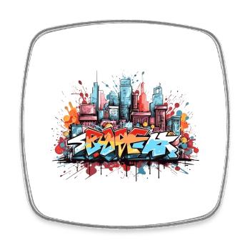 Urban Graffiti Abstrait Street Art Vêtements - Magnet carré - blanc - Devant