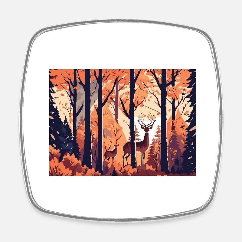 Paysage d’automne (Collection d’automne #10) - Magnet carré - blanc