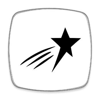 Cool Shooting Star - Square fridge magnet - white - Front