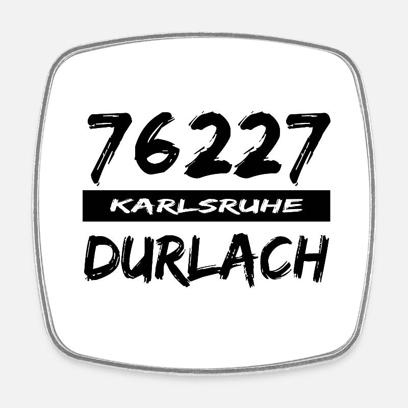 76227 Karlsruhe Durlach - Viereckiger Kühlschrankmagnet - Weiß