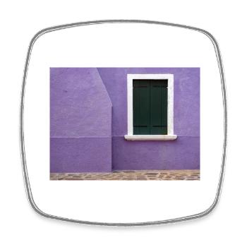 Burano coloré - Magnet carré - blanc - Devant