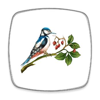 Bunter Vogel - Viereckiger Kühlschrankmagnet - Weiß - Vorne