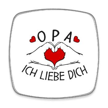 Opa ich liebe Dich - Viereckiger Kühlschrankmagnet - Weiß - Vorne
