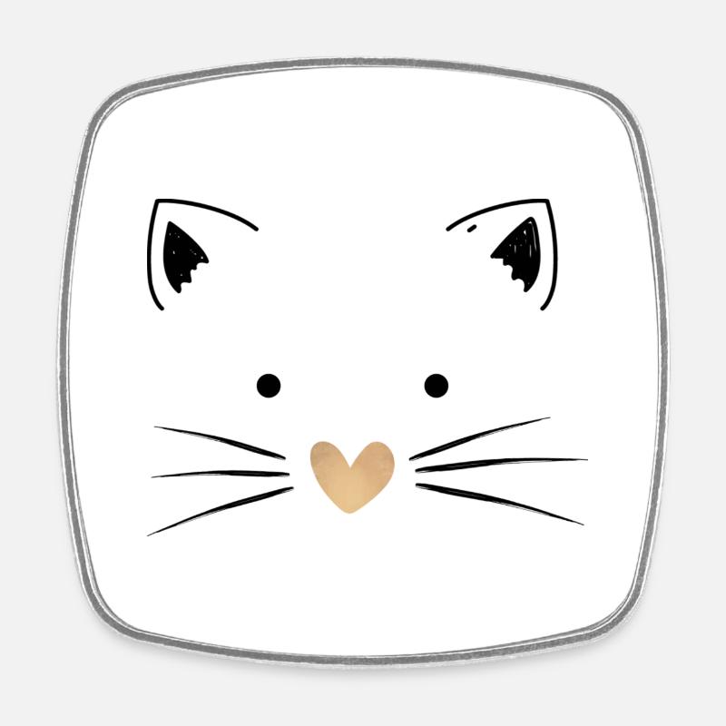 Mon chat mignon - Magnet carré - blanc
