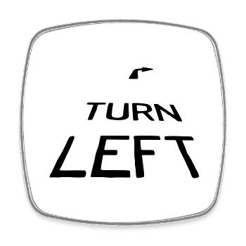 Turn Left - Viereckiger Kühlschrankmagnet - Weiß - Vorne