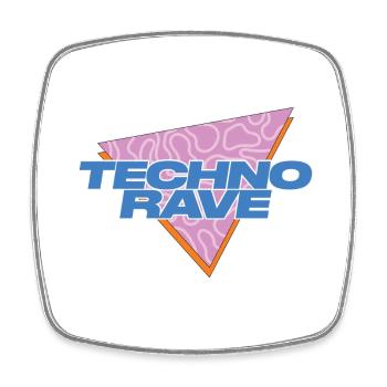 TECHNO RAVE - Square fridge magnet - white - Front