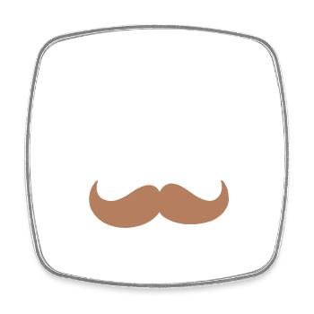 Moustache gracias - Magnet carré - blanc - Devant