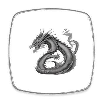 Japanese Dragon Japan Dragon Motif - Square fridge magnet - white - Front
