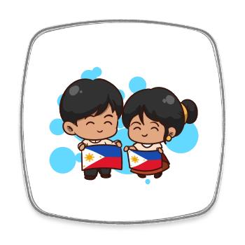 Philippinen Filipino Flagge Stolz I Geschenk - Viereckiger Kühlschrankmagnet - Weiß - Vorne