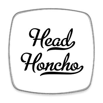 Head Honcho - Square fridge magnet - white - Front