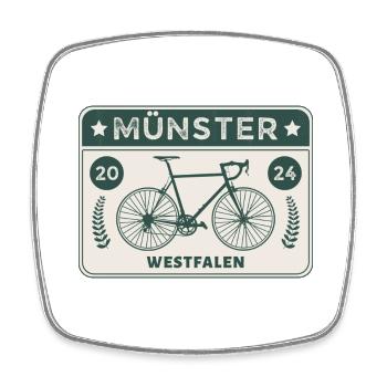 Münster - Bicycle City - Square fridge magnet - white - Front