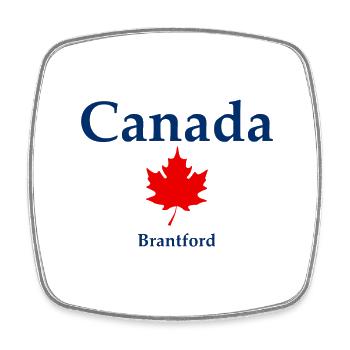 Brantford - Ontario - Canada - Kanada - Square fridge magnet - white - Front