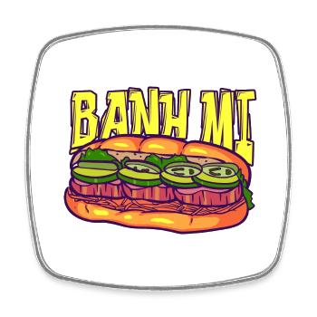 Vietnam Viet Banh Mi Brot Vietnamese I Geschenk - Viereckiger Kühlschrankmagnet - Weiß - Vorne