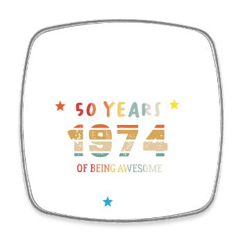 Awesome Since January 1974 Vintage 50 ans Birthday - Magnet carré - blanc - Devant
