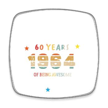 Awesome seit Januar 1964 Jahrgang 60 Jahre Geburtstag - Viereckiger Kühlschrankmagnet - Weiß - Vorne