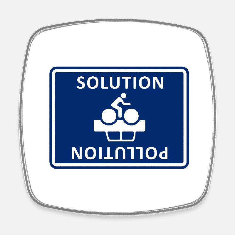 Solution Pollution - Magnet carré - blanc